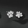 image:imageRossSimons 010 ct tw Diamond Paw Print Stud Earrings in Sterling Silver