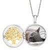 image:imageRossSimons 010 ct tw Diamond Tree Of Life Locket Necklace in 2Tone Sterling Silver 18 inches