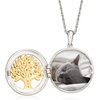 image:imageRossSimons 010 ct tw Diamond Tree Of Life Locket Necklace in 2Tone Sterling Silver 18 inches