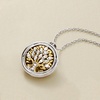 image:imageRossSimons 010 ct tw Diamond Tree Of Life Locket Necklace in 2Tone Sterling Silver 18 inches