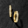 image:imageRossSimons 025 ct tw Diamond Hoop Earrings With Beaded Edge in 18kt Gold Over Sterling