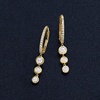 image:imageRossSimons 068 ct tw Diamond Hoop Drop Earrings in 14kt Yellow Gold