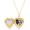 image:imageRossSimons 10kt 2Tone Gold Floral Heart Locket NecklaceNo Gemstone