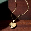 image:imageRossSimons 10kt Yellow Gold Floral Heart Locket NecklaceNo Gemstone