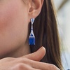image:imageRossSimons 1260 ct tw Simulated Sapphire and 70 ct tw CZ Drop Earrings in Sterling Silver