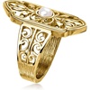image:imageRossSimons 14kt Yellow GoldPlated Floral Openwork Ring With 4mm Cultured Pearl