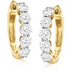 image:imageRossSimons 200 ct tw Round BrilliantCut Diamond 5Stone Hoop Earrings in 14kt Yellow Gold
