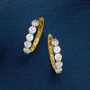 image:imageRossSimons 200 ct tw Round BrilliantCut Diamond 5Stone Hoop Earrings in 14kt Yellow Gold