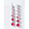 image:imageRossSimons 450 ct tw Simulated Pink Sapphire and 20 ct tw CZ Drop Earrings in Sterling Silver