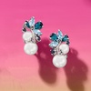 image:imageRossSimons 685mm Cultured Pearl and 200 ct tw Sky Blue Topaz and London Blue Topaz Earrings With 10 ct tw Sapphires in Sterling Silver