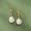 image:imageRossSimons 885mm Cultured Pearl Oval Drop Earrings in 14kt Yellow Gold