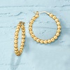 image:imageRossSimons Italian 14kt Yellow Gold Beaded Hoop Earrings