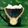 image:imageRossSimons Italian 18kt Gold Over Sterling Replica Lira Coin Byzantine NecklaceNo Gemstone