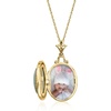 image:imageRossSimons Jade and 30 ct tw White Topaz Locket Necklace in 18kt Gold Over Sterling 18 inches
