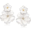 image:imageRossSimons MotherOfPearl and 20 ct tw White Topaz Flower Removable Drop Earrings With 18kt Gold Over Sterling