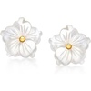 image:imageRossSimons MotherOfPearl and 20 ct tw White Topaz Flower Removable Drop Earrings With 18kt Gold Over Sterling