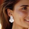 image:imageRossSimons MotherOfPearl and 20 ct tw White Topaz Flower Removable Drop Earrings With 18kt Gold Over Sterling