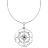 image:imageRossSimons Sterling Silver Compass Locket Necklace With Single SapphireSapphire