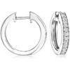 image:imagePure Collection by RossSimons 025 ct tw Diamond Hoop Earrings With Beaded Edge in Sterling Silver