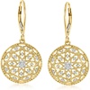 image:imageRossSimons 010 ct tw Diamond Circle Drop Earrings in 18kt Gold Over Sterling