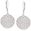 image:imageRossSimons 010 ct tw Diamond Floral Openwork Circle Drop Earrings in Sterling Silver