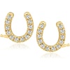 image:imageRossSimons 010 ct tw Diamond Horseshoe Stud Earrings in 18kt Gold Over Sterling