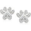 image:imageRossSimons 010 ct tw Diamond Paw Print Stud Earrings in Sterling Silver