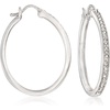 image:imageRossSimons 025 ct tw Diamond Hoop Earrings in Sterling Silver