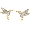 image:imageRossSimons 030 ct tw Diamond Hummingbird Stud Earrings in 18kt Gold Over Sterling