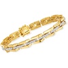 image:imageRossSimons 055 ct tw Diamond Bar Link Bracelet in 18kt Gold Over SterlingDiamond