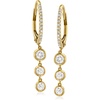 image:imageRossSimons 068 ct tw Diamond Hoop Drop Earrings in 14kt Yellow Gold
