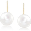 image:imageRossSimons 1011mm Cultured Button Pearl Drop Earrings in 14kt Yellow Gold