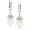 image:imageRossSimons 1011mm Cultured Pearl Drop Earrings in Sterling Silver