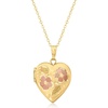 image:imageRossSimons 10kt 2Tone Gold Floral Heart Locket NecklaceNo Gemstone