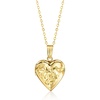 image:imageRossSimons 10kt Yellow Gold Floral Heart Locket NecklaceNo Gemstone