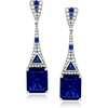 image:imageRossSimons 1260 ct tw Simulated Sapphire and 70 ct tw CZ Drop Earrings in Sterling Silver