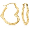 image:imageRossSimons 14kt Yellow Gold Heart Outline Hoop Earrings