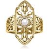 image:imageRossSimons 14kt Yellow GoldPlated Floral Openwork Ring With 4mm Cultured Pearl
