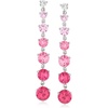 image:imageRossSimons 450 ct tw Simulated Pink Sapphire and 20 ct tw CZ Drop Earrings in Sterling Silver