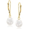 image:imageRossSimons 885mm Cultured Pearl Oval Drop Earrings in 14kt Yellow Gold