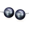 image:imageRossSimons 89mm Black Cultured Pearl Stud Earrings in 14kt White Gold
