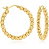image:imageRossSimons Italian 14kt Yellow Gold Beaded Hoop Earrings
