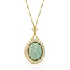 image:imageRossSimons Jade and 30 ct tw White Topaz Locket Necklace in 18kt Gold Over Sterling 18 inches