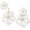 image:imageRossSimons MotherOfPearl and 20 ct tw White Topaz Flower Removable Drop Earrings With 18kt Gold Over Sterling