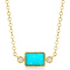 image:imageRossSimons Pure Collection Turquoise Necklace With Diamonds in 14kt Yellow Gold 16 inches