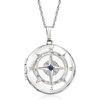 image:imageRossSimons Sterling Silver Compass Locket Necklace With Single SapphireSapphire