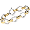 image:imageRossSimons Sterling Silver and 18kt Gold Over Sterling Silver TwistedOval Link Braceletno gemstone