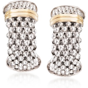 image:imagePhillip Gavriel Popcorn Sterling Silver and 18kt Gold Hoop Earrings