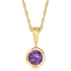 image:imagePure Collection by RossSimons 021 Carat Amethyst Pendant Necklace in 14kt Yellow GoldAmethyst