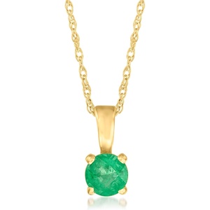image:imagePure Collection by RossSimons 022 Carat Emerald Pendant Necklace in 14kt Yellow Goldgreen